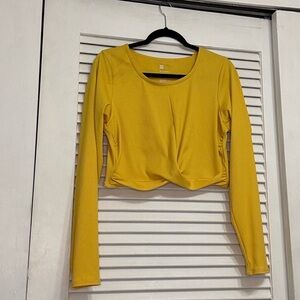 All in Motion Yellow Long Sleeve Crop Top